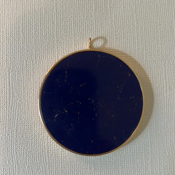 Lapis Gold Plated Art Deco Pendant- New- Custom Made - Picture 14 of 17
